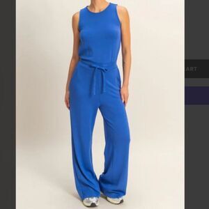 Women's Vibrant Blue Sleeveless Jumpsuit Soft Material Size XXL NWOT